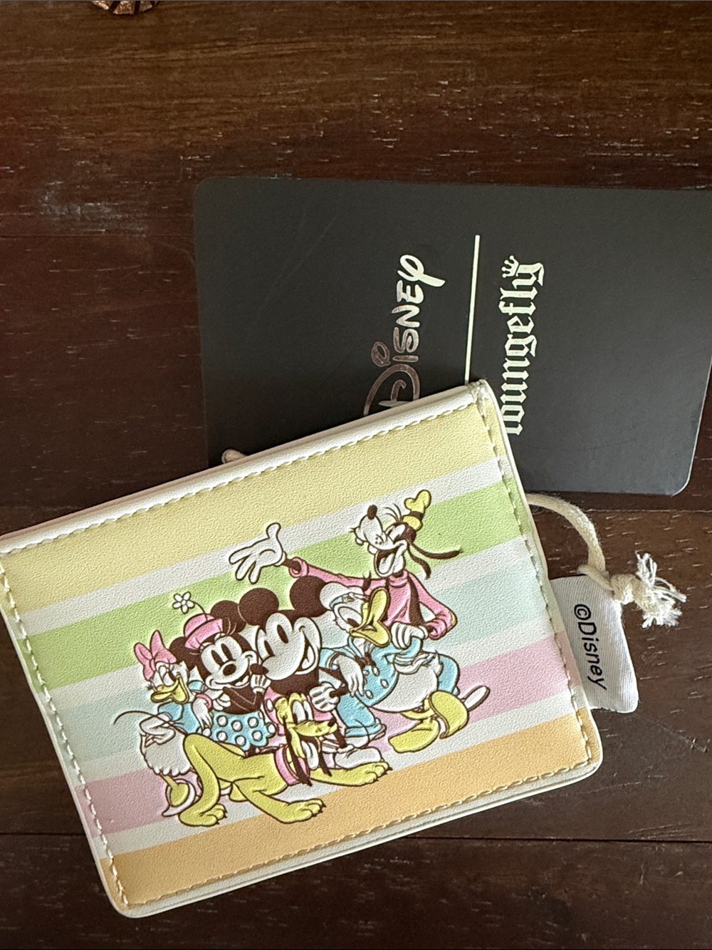 Disney Pastel Stripe Mickey & Friends Wallet in Yellow, Mint, Pink, Cream